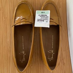Franco Sarto Camel Patent Loafers Size 8